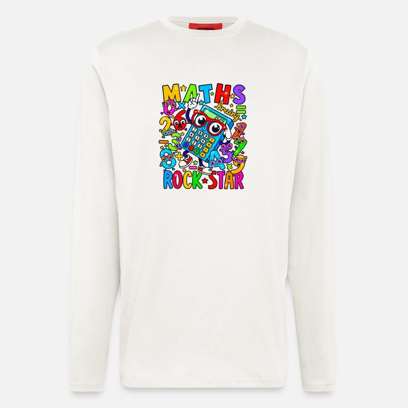 Math Rock Star Rechner Neon - Langarmshirt - made by SPREAD  - OFF WHITE