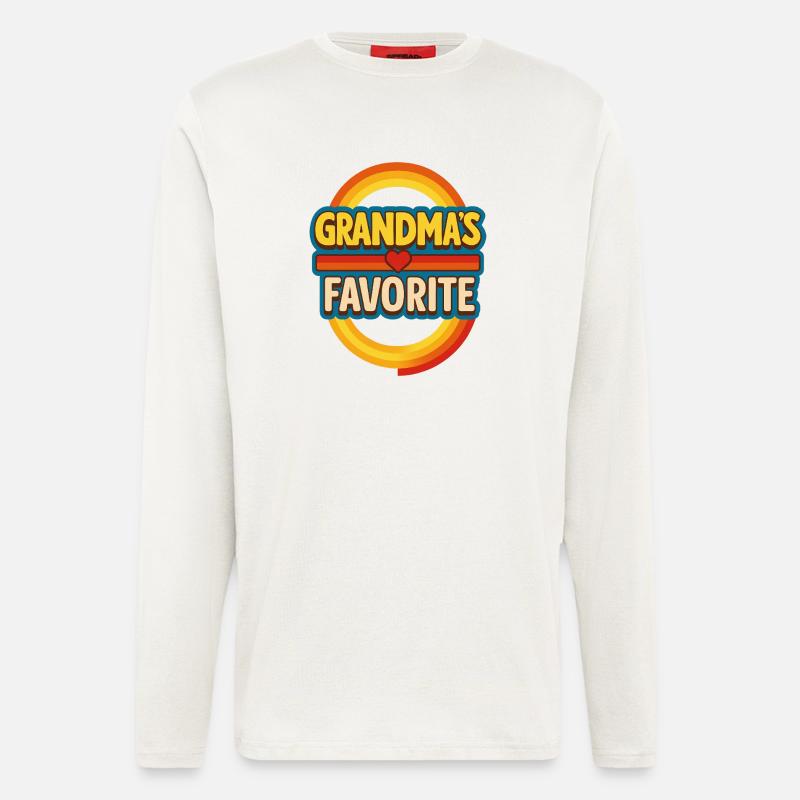 Omas Lieblings-Retro-Regenbogen - Langarmshirt - made by SPREAD  - OFF WHITE
