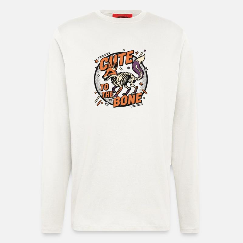 Skeleton Fox: Cute to the Bone - Longsleeve - made by SPREAD  - OFF WHITE