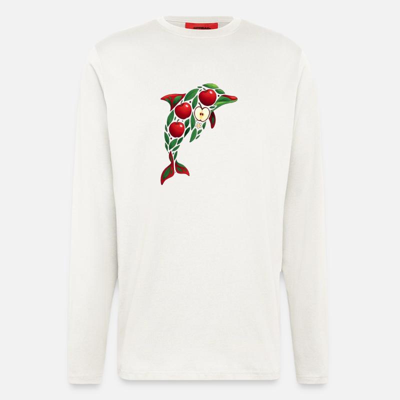 Delfin Apfel - Langarmshirt - made by SPREAD  - OFF WHITE