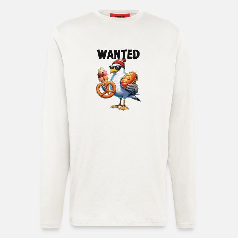 Gesucht Möwe Brezel Eiscreme - Langarmshirt - made by SPREAD  - OFF WHITE