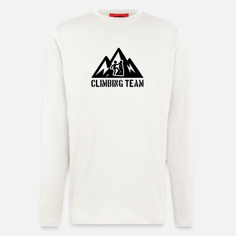 Klettern Team Berge Bergsteigen - Langarmshirt - made by SPREAD  - OFF WHITE