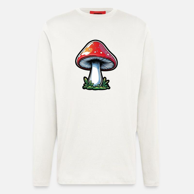 Red Toadstool Popart Design - Longsleeve - made by SPREAD  - OFF WHITE