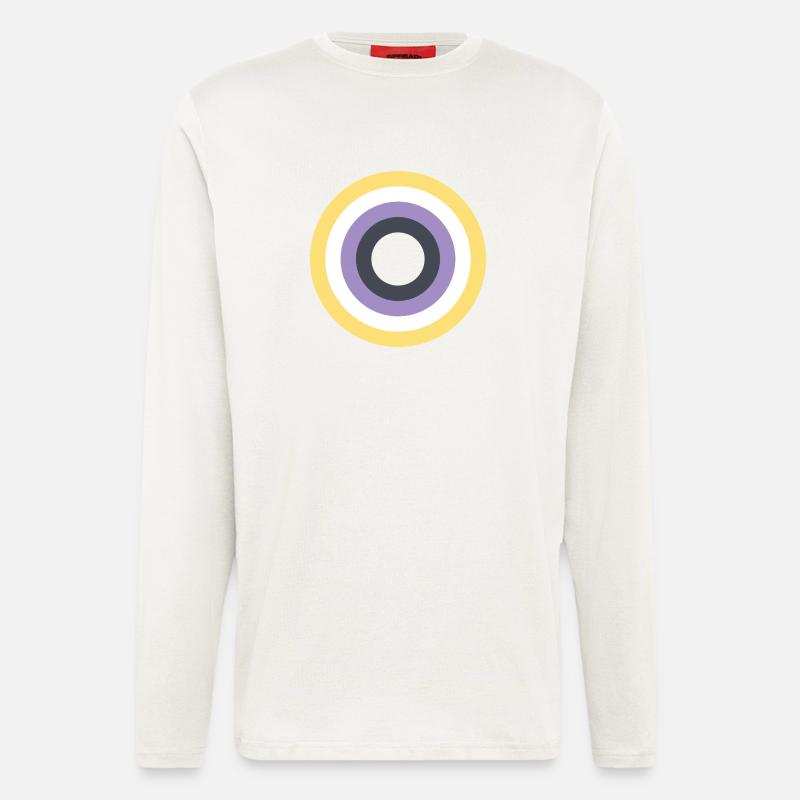 Concentric Ring Palette LGBTQ Non Binary - Longsleeve - made by SPREAD  - OFF WHITE