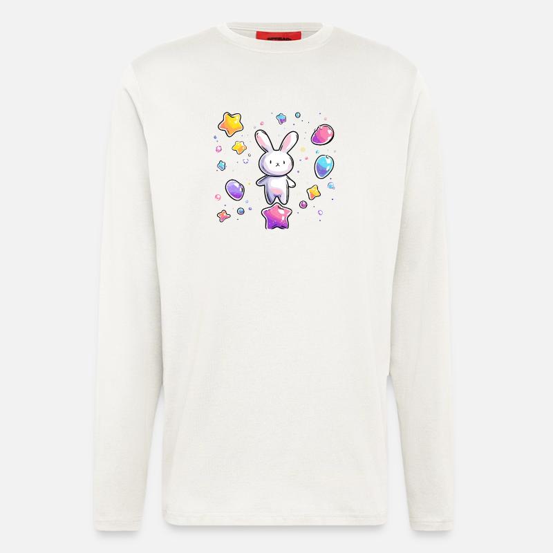 Pastell Bunny Sternenflug - Langarmshirt - made by SPREAD  - OFF WHITE
