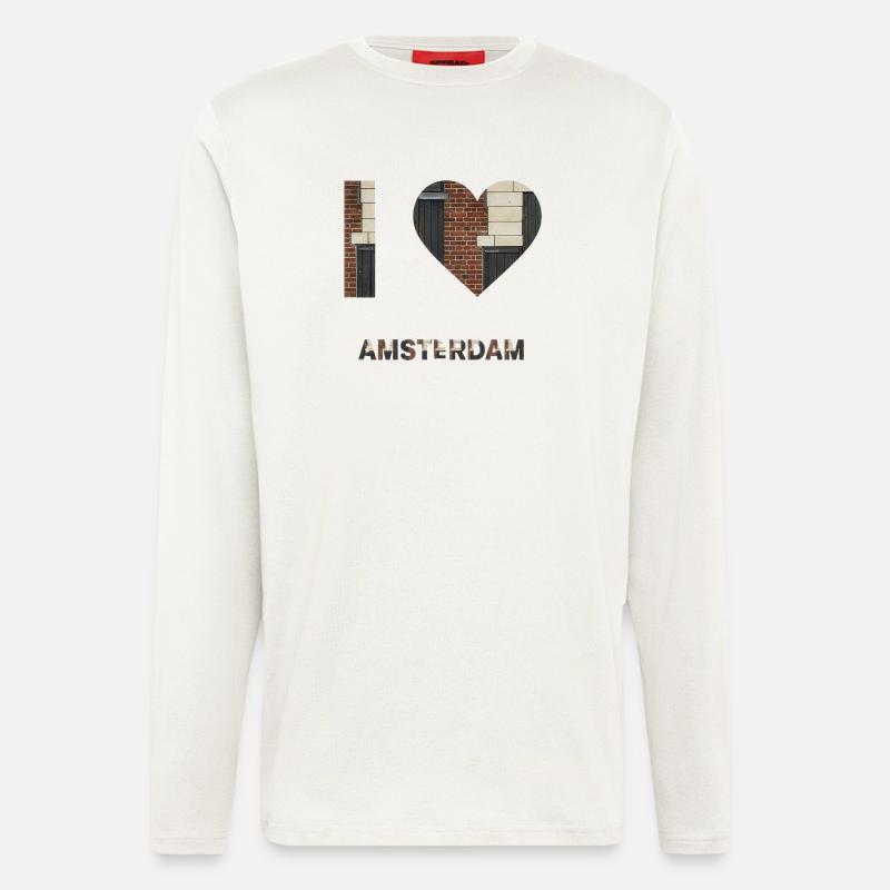 Amsterdam Brick Heart Emblem Tee - Langarmshirt - made by SPREAD  - OFF WHITE