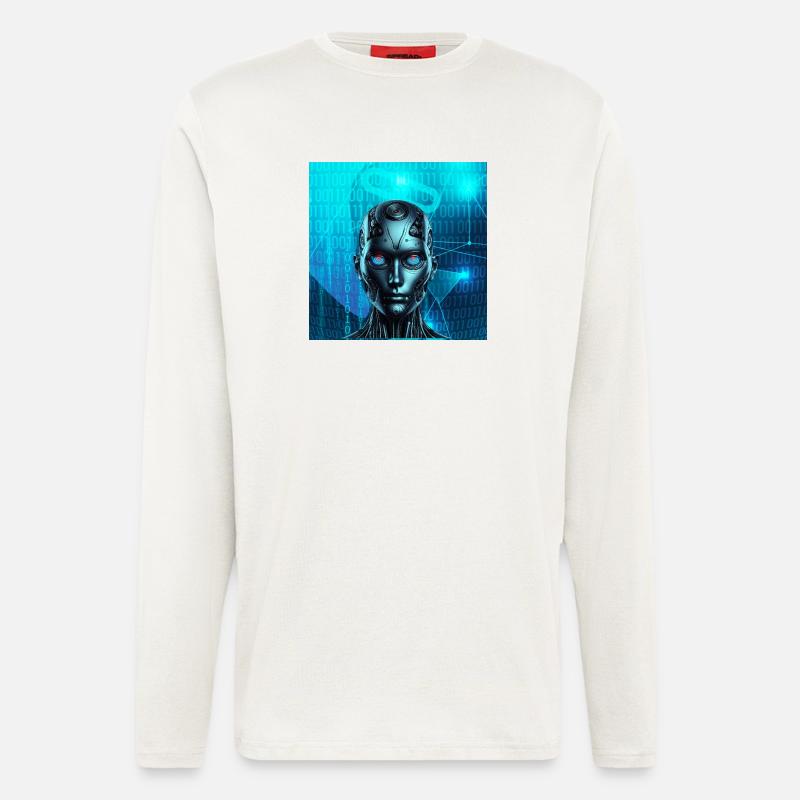 Robotergesicht - Langarmshirt - made by SPREAD  - OFF WHITE