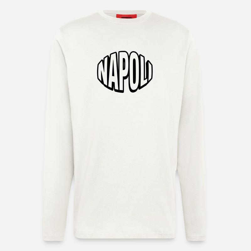 Napoli runde Typografie - Langarmshirt - made by SPREAD  - OFF WHITE