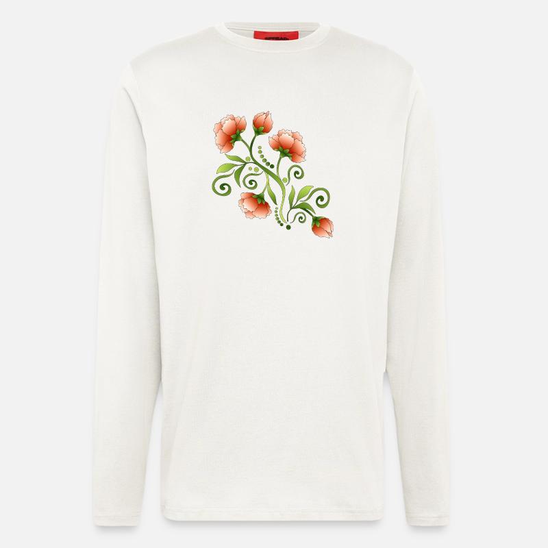 Fleur - Manches longues bio décontracté fabriqué en UE - OFF WHITE