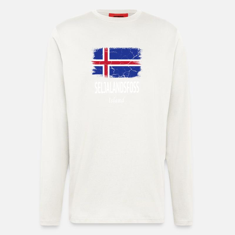 Seljalandsfoss - Langarmshirt - made by SPREAD  - OFF WHITE