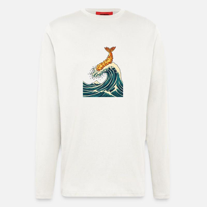 Die große Tempurawelle - Langarmshirt - made by SPREAD  - OFF WHITE