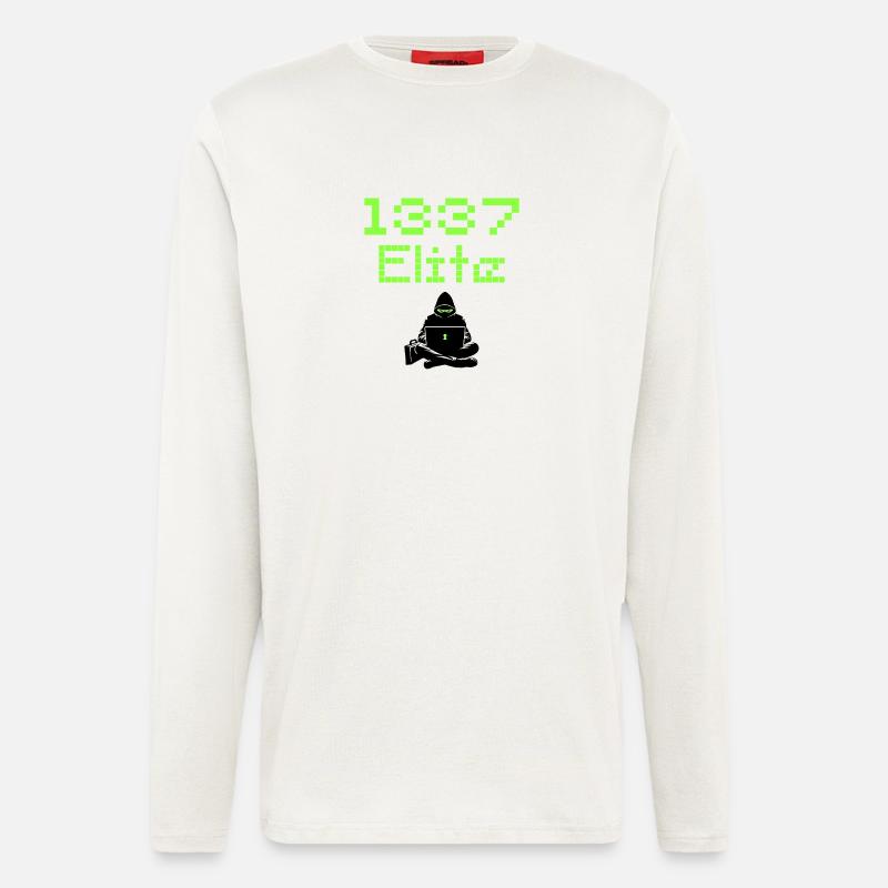 1337 Elite Hacker Squad, Leet Hacker - Langarmshirt - made by SPREAD  - OFF WHITE