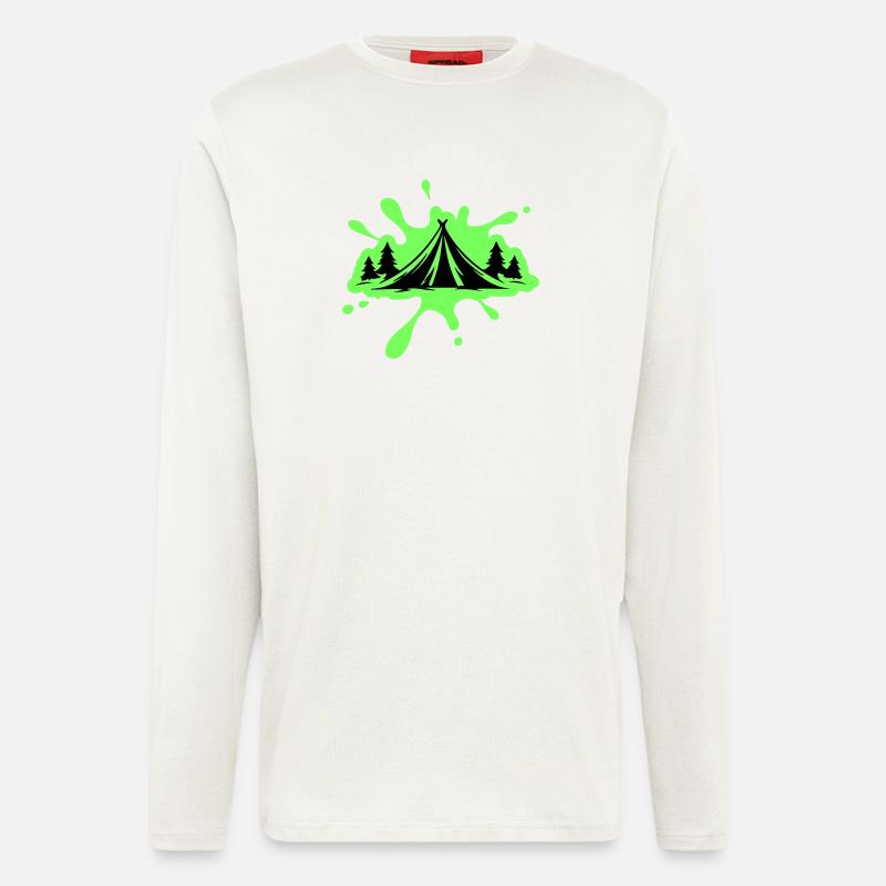 Camping Zelt Natur Klecks - Langarmshirt - made by SPREAD  - OFF WHITE
