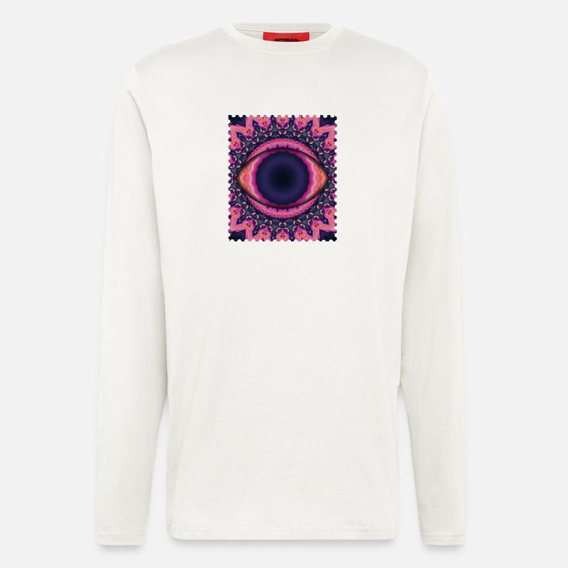 Psychedelisches Augenmandala - Langarmshirt - made by SPREAD  - OFF WHITE
