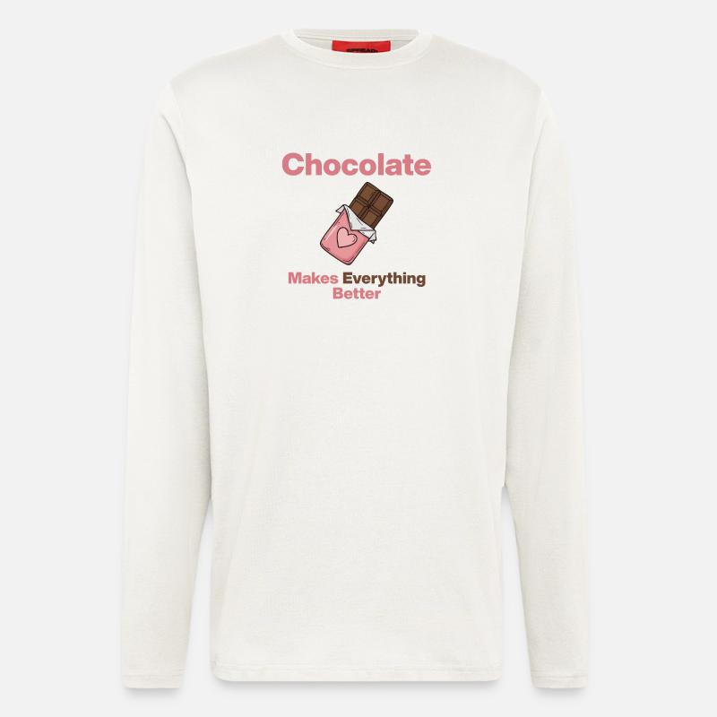 Chocolate makes everything better - Longsleeve - made by SPREAD  - OFF WHITE