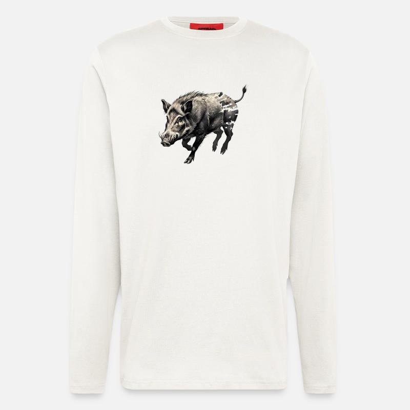 Wild Boar Ink Tattoo Drawing - Longsleeve - made by SPREAD  - OFF WHITE