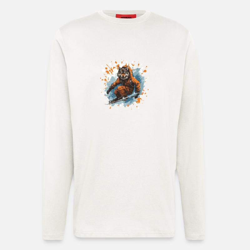 Wolf Snowboard - Longsleeve - made by SPREAD  - OFF WHITE