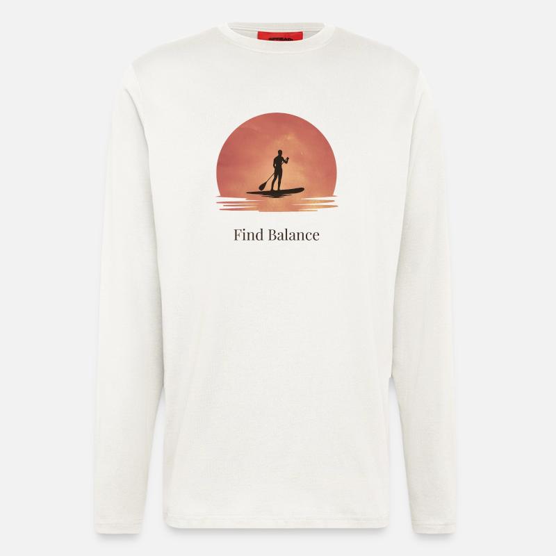 Sunset SUP – Ruhe auf dem Wasser - Langarmshirt - made by SPREAD  - OFF WHITE