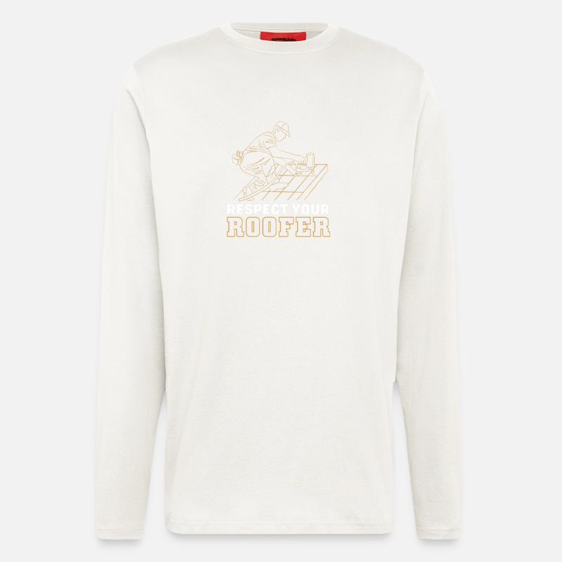 Dachdecker Handwerker Beruf Spruch - Langarmshirt - made by SPREAD  - OFF WHITE