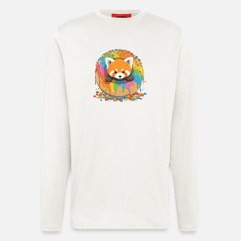 Regenbogen Donutfuchs - Langarmshirt - made by SPREAD  - OFF WHITE