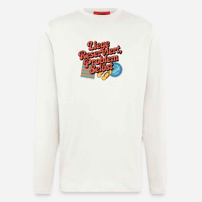 Lounger Reserved Problem solves funny beach - Longsleeve - made by SPREAD  - OFF WHITE