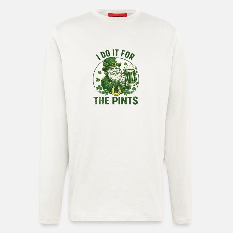 Leprechaun Pints Celebration - Longsleeve - made by SPREAD  - OFF WHITE