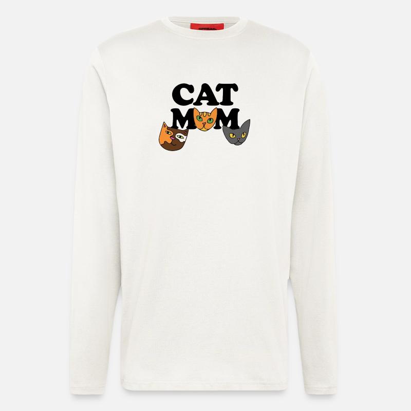 Three Cat Faces in Bold Palette - Longsleeve - made by SPREAD  - OFF WHITE