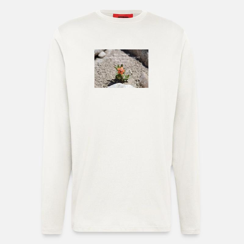 Kraft durch Glauben Blume der Stärke - Langarmshirt - made by SPREAD  - OFF WHITE
