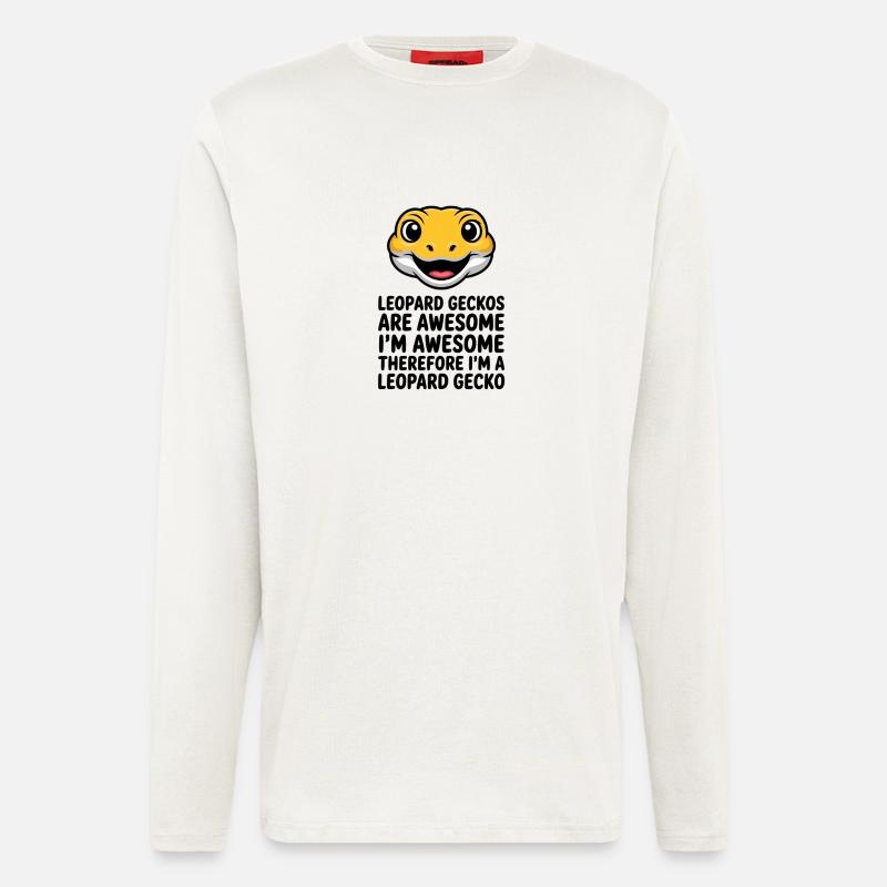 Leopardgekko-Cartoon-Lächeln - Langarmshirt - made by SPREAD  - OFF WHITE