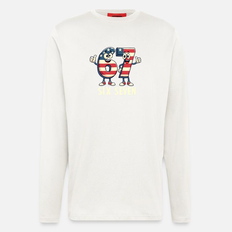 US Flag 67 Memes Six Seven - Langarmshirt - made by SPREAD - OFF WHITE