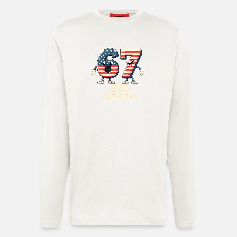 US Flag 67 Memes Six Seven - Langarmshirt - made by SPREAD - OFF WHITE