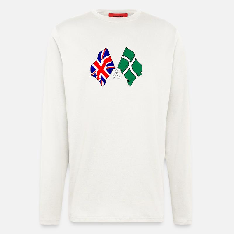 Devon & Great Britain Cross - Langarmshirt - made by SPREAD  - OFF WHITE