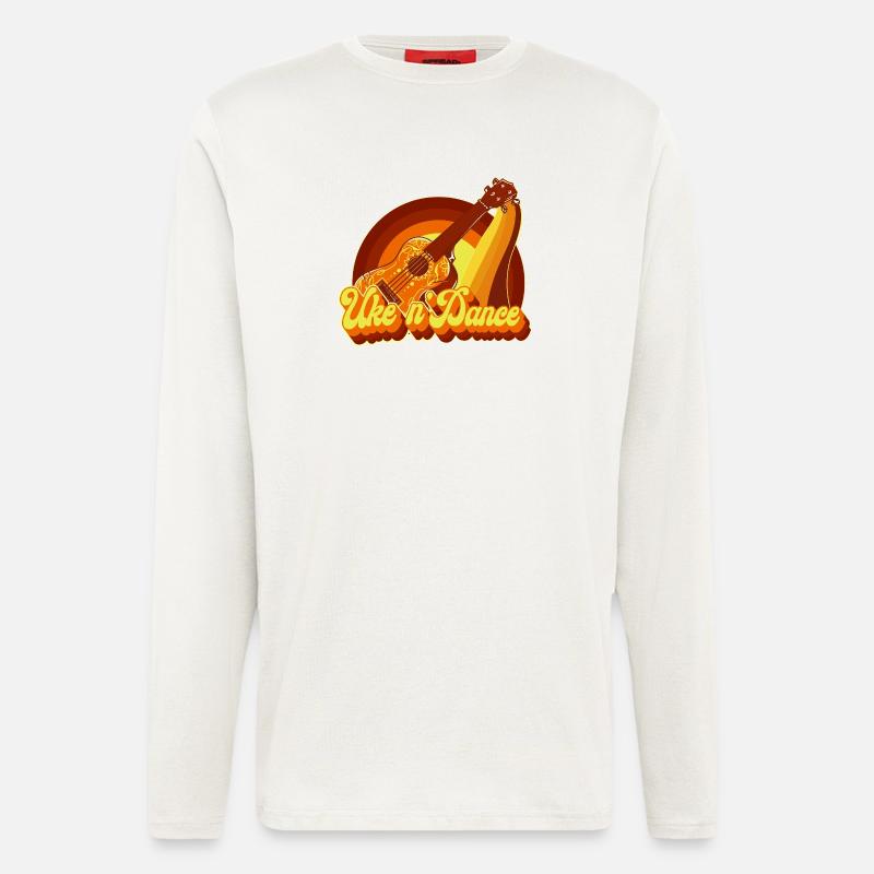 Hawaiian Ukulele Uke Retro 70s - Langarmshirt - made by SPREAD - OFF WHITE