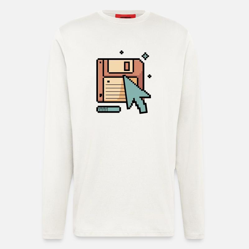 Floppy Disk Retro Internet - Langarmshirt - made by SPREAD  - OFF WHITE