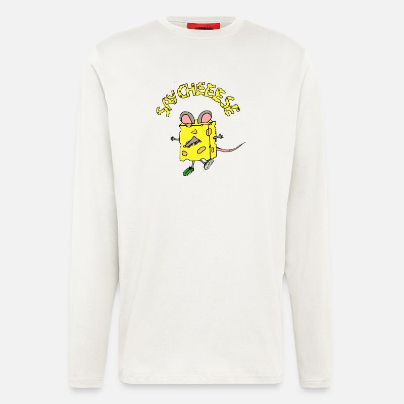 Käseheld im Comicstil - Langarmshirt - made by SPREAD  - OFF WHITE