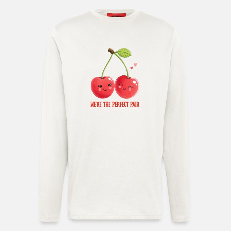 Kirschen-Duo: Ein perfektes Paar Liebe - Langarmshirt - made by SPREAD  - OFF WHITE
