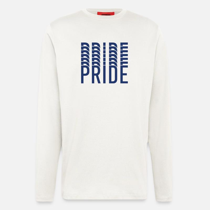 Blue Pride Geometrisches Muster - Langarmshirt - made by SPREAD  - OFF WHITE