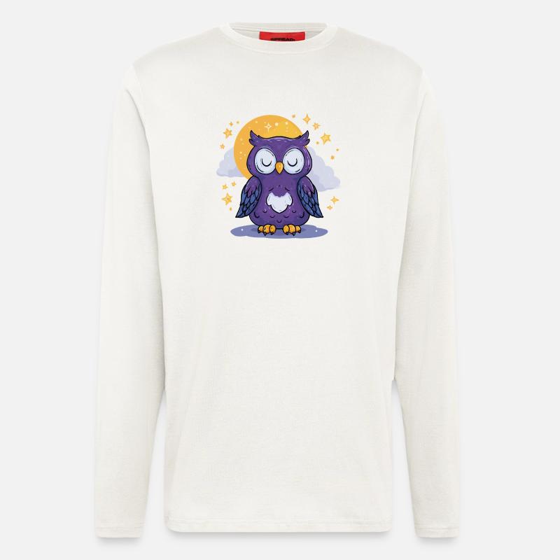 Mondnacht Eule - Langarmshirt - made by SPREAD - OFF WHITE
