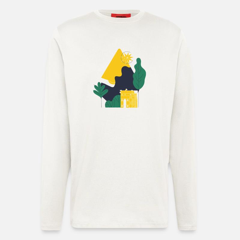 Abstrakte Wüstenlandschaft - Langarmshirt - made by SPREAD  - OFF WHITE