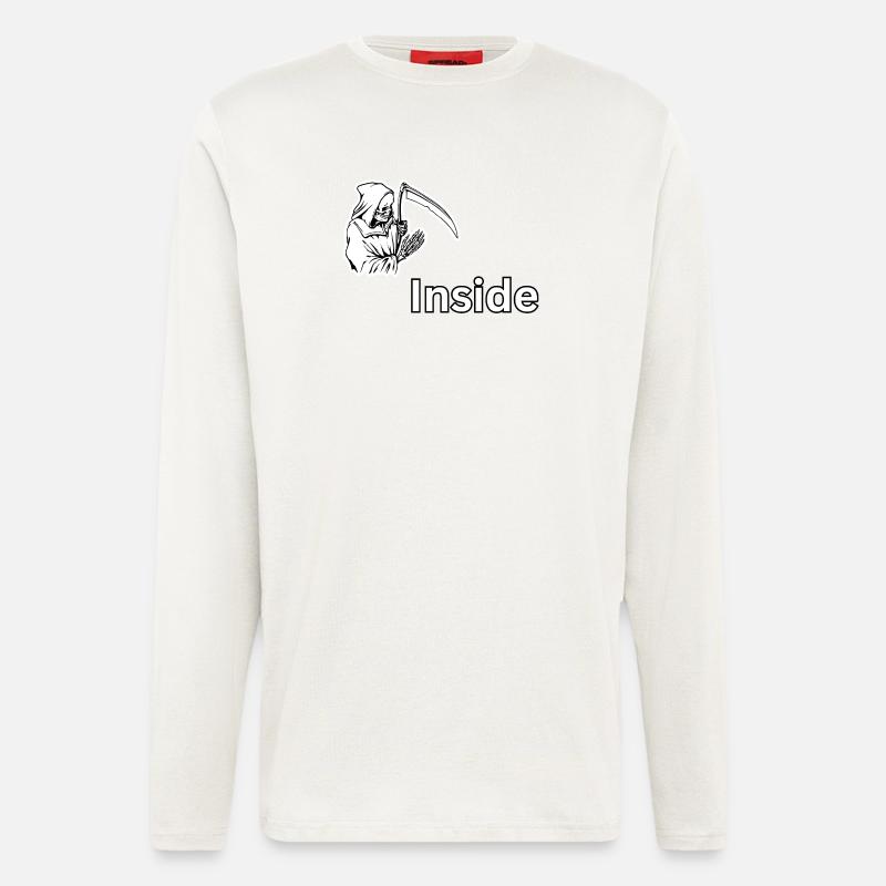 Dead Inside – Dark Skull Reaper-Design - Langarmshirt - made by SPREAD  - OFF WHITE