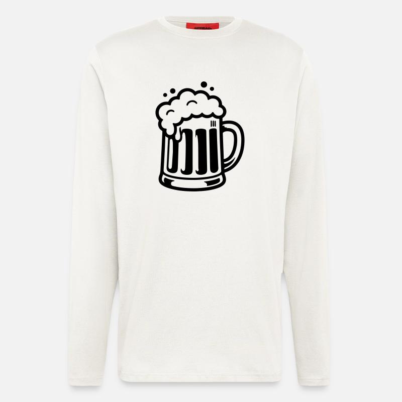Bierkrug Comic Bier - Langarmshirt - made by SPREAD  - OFF WHITE