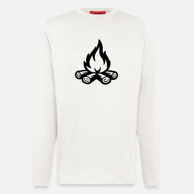 Campfire Symbol Flame - Longsleeve - made by SPREAD  - OFF WHITE