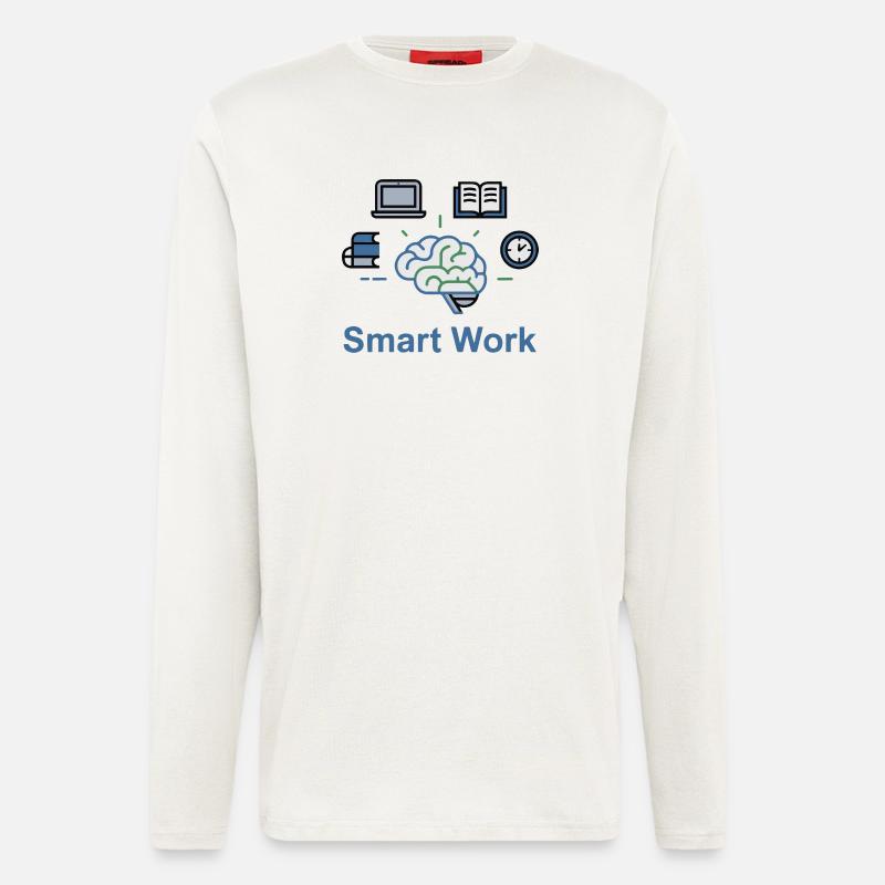 Smart Work Brain Power - Longsleeve - made by SPREAD  - OFF WHITE