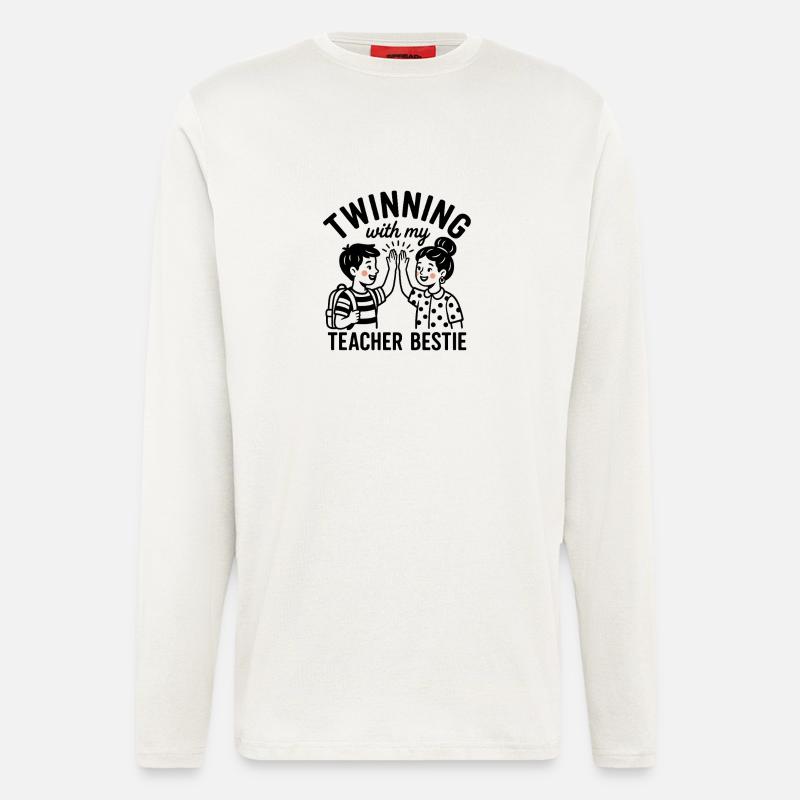 Partnerschaft mit meiner besten Lehrerin - Langarmshirt - made by SPREAD  - OFF WHITE