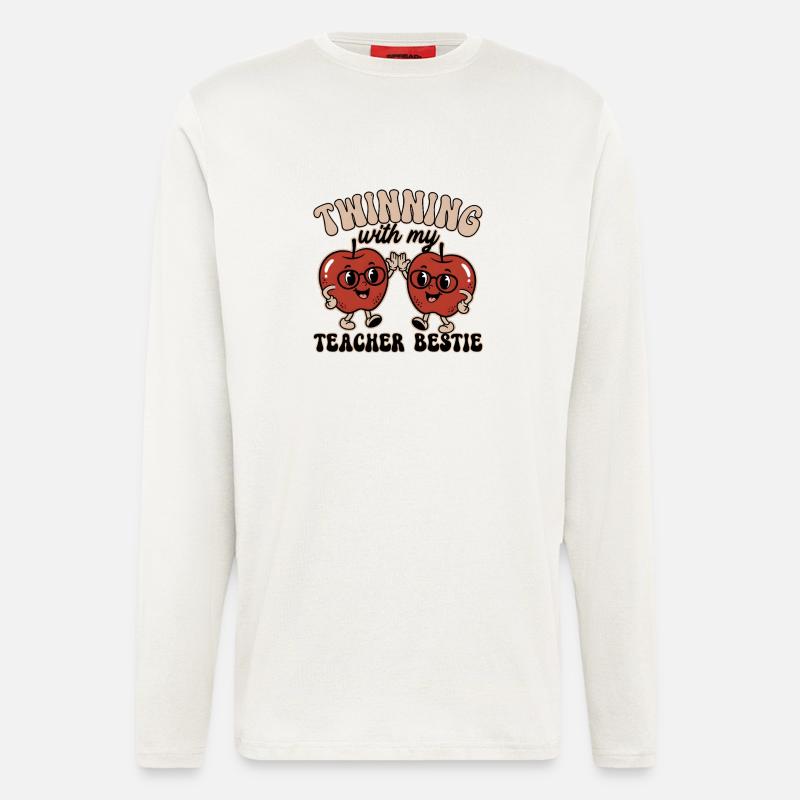 Partnerschaft mit meiner besten Lehrerin - Langarmshirt - made by SPREAD  - OFF WHITE