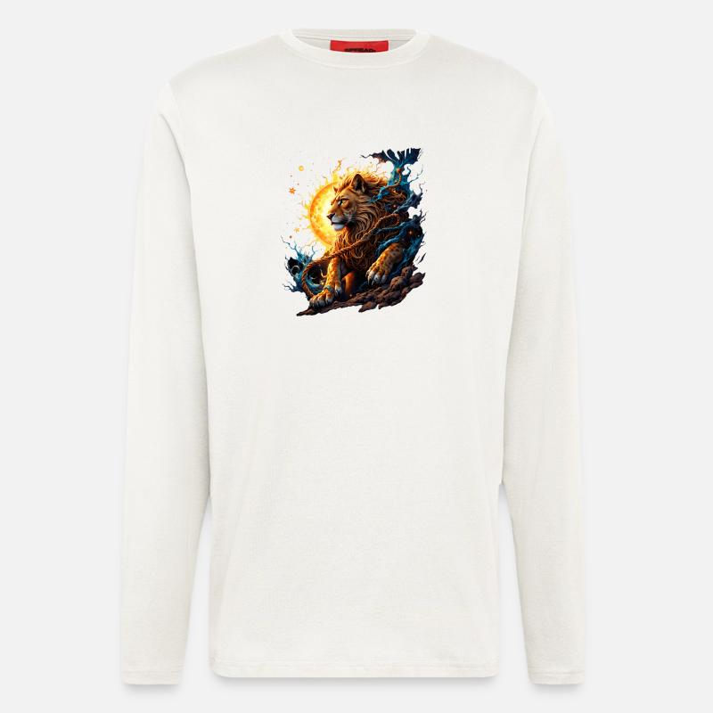 Elemental Tiger: Fire and Moon - Longsleeve - made by SPREAD  - OFF WHITE