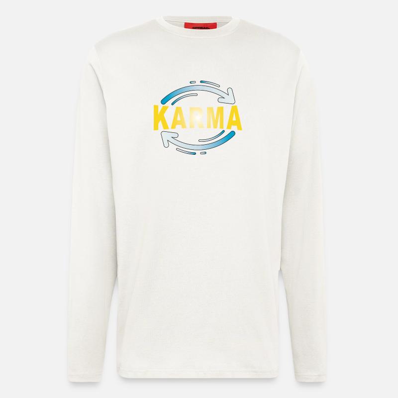 Karma - Minimalistisches Statement Design - Langarmshirt - made by SPREAD  - OFF WHITE