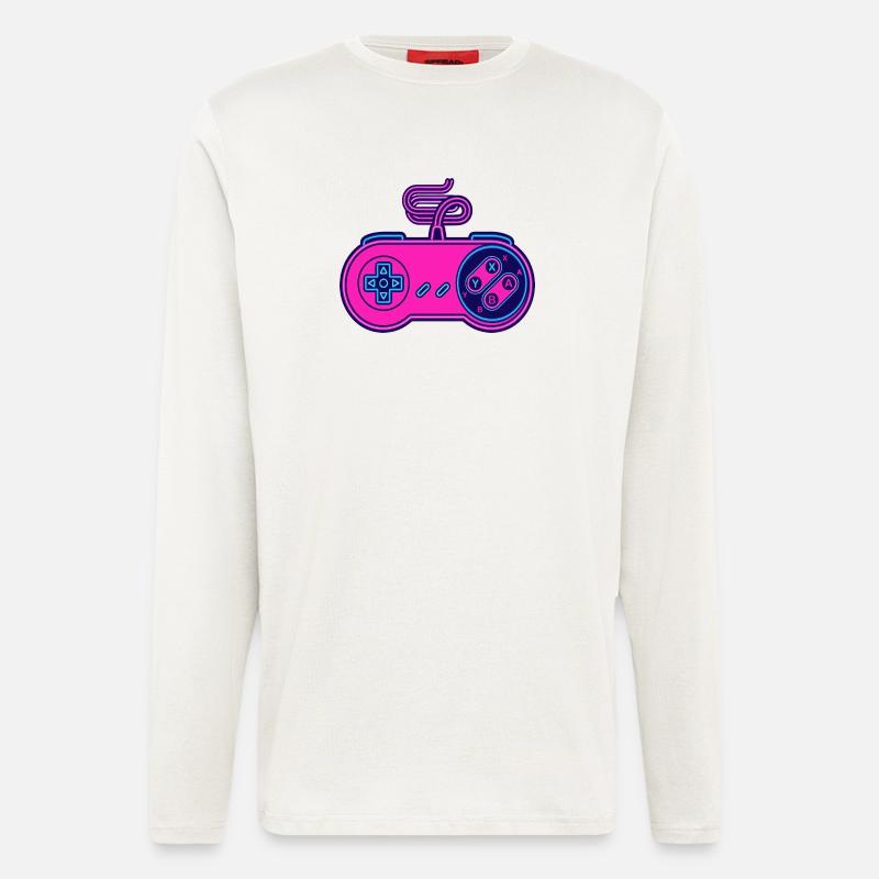 Retro-Pink-Neon-Controller - Langarmshirt - made by SPREAD  - OFF WHITE