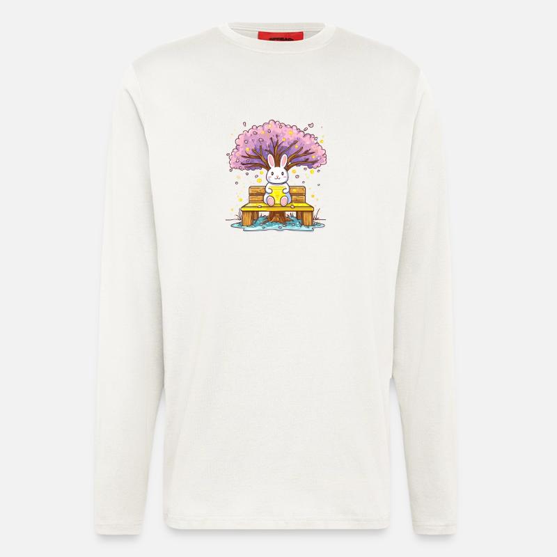 Kaninchen mit Honig am Baum - Langarmshirt - made by SPREAD  - OFF WHITE