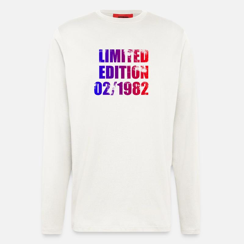 44e anniversaire Édition Limitée 02/1982 - Manches longues bio décontracté fabriqué en UE - OFF WHITE